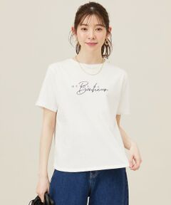 L size ONWARD(大きいサイズ) / エルサイズオンワード カットソー | 【洗える】ベーシックロゴ刺繍 Tシャツ