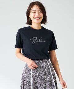 L size ONWARD(大きいサイズ) / エルサイズオンワード カットソー | 【洗える】ベーシックロゴ刺繍 Tシャツ