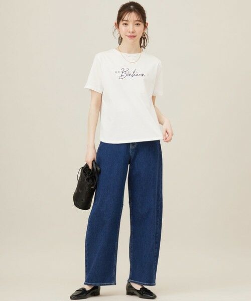 L size ONWARD(大きいサイズ) / エルサイズオンワード カットソー | 【洗える】ベーシックロゴ刺繍 Tシャツ | 詳細2