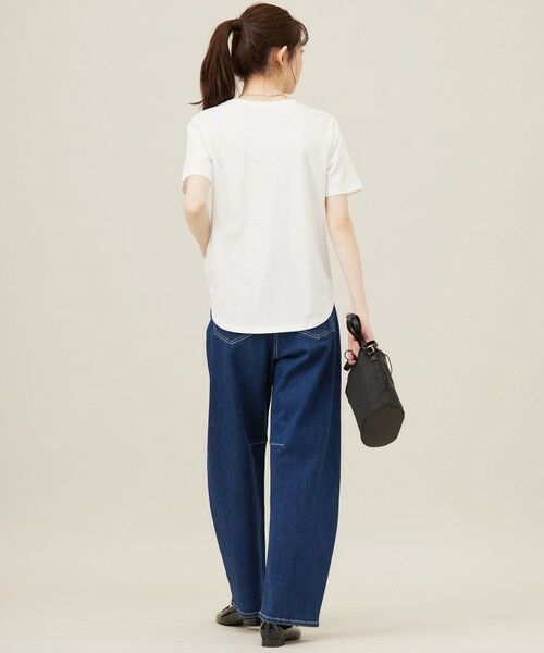 L size ONWARD(大きいサイズ) / エルサイズオンワード カットソー | 【洗える】ベーシックロゴ刺繍 Tシャツ | 詳細4