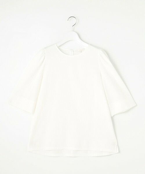 L size ONWARD(大きいサイズ) / エルサイズオンワード カットソー | 【接触冷感・UVカット・洗える】ストライプコットンハイゲージフレアスリーブ カットソー | 詳細3