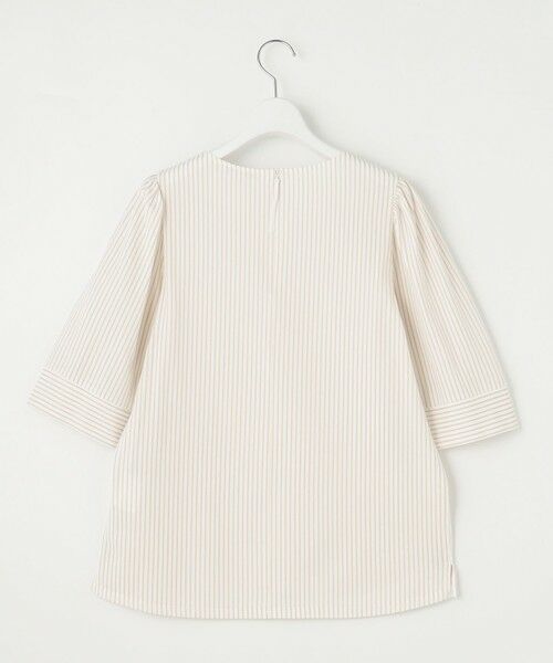 L size ONWARD(大きいサイズ) / エルサイズオンワード カットソー | 【接触冷感・UVカット・洗える】ストライプコットンハイゲージフレアスリーブ カットソー | 詳細7