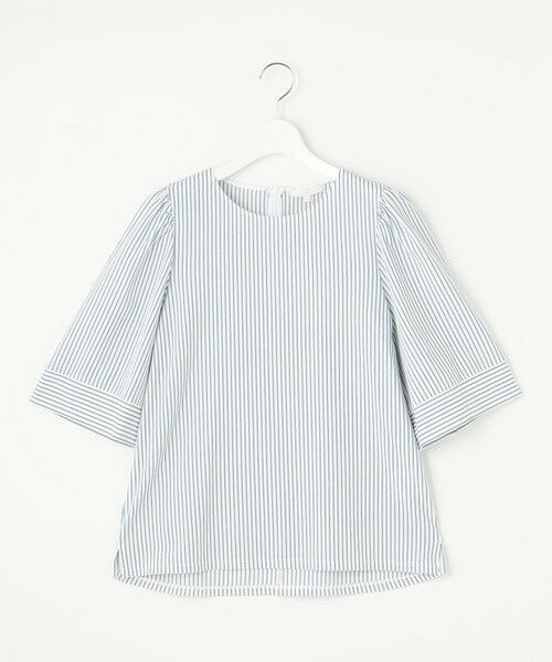 L size ONWARD(大きいサイズ) / エルサイズオンワード カットソー | 【接触冷感・UVカット・洗える】ストライプコットンハイゲージフレアスリーブ カットソー | 詳細17