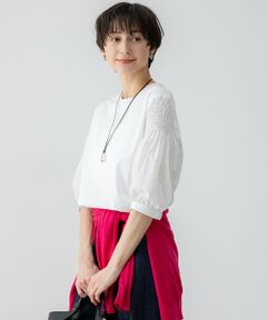 L size ONWARD(大きいサイズ) / エルサイズオンワード カットソー | 【汗じみ防止/洗える】ギャザーディテール カットソー