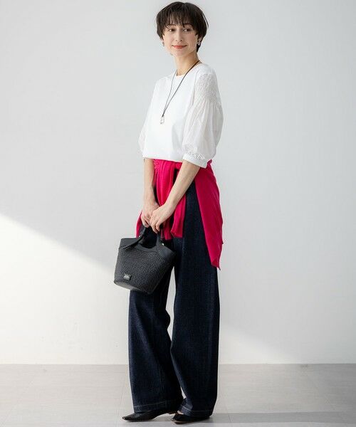 L size ONWARD(大きいサイズ) / エルサイズオンワード カットソー | 【汗じみ防止/洗える】ギャザーディテール カットソー | 詳細2