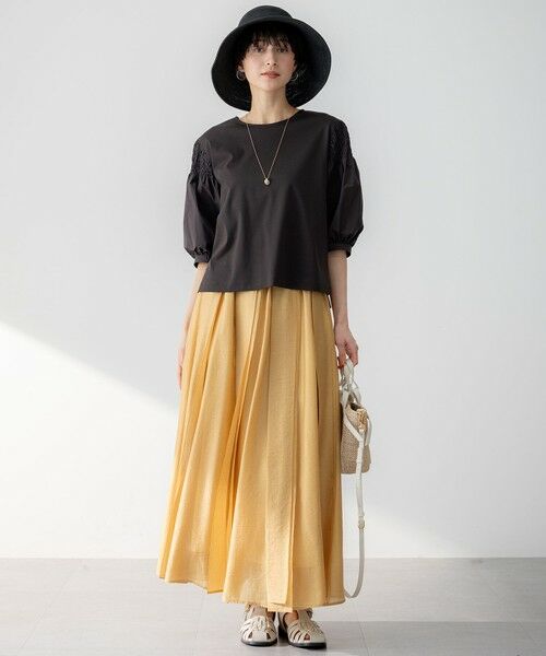 L size ONWARD(大きいサイズ) / エルサイズオンワード カットソー | 【汗じみ防止/洗える】ギャザーディテール カットソー | 詳細7