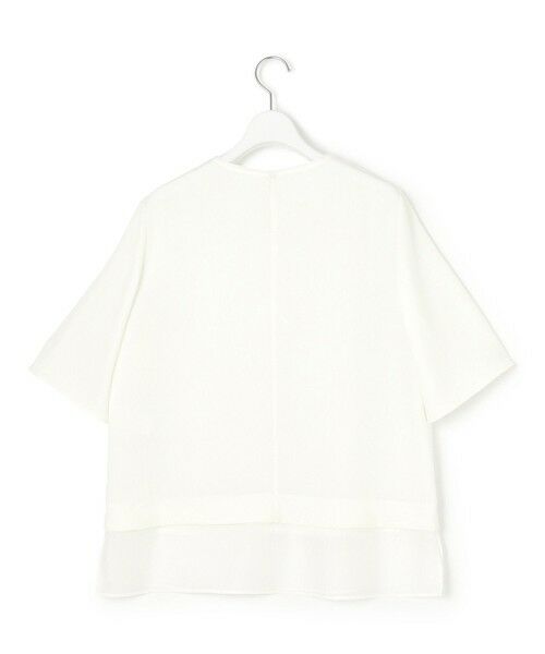 L size ONWARD(大きいサイズ) / エルサイズオンワード カットソー | 【新色追加】ストレッチジョーゼット シアーコンビ カットソー | 詳細8