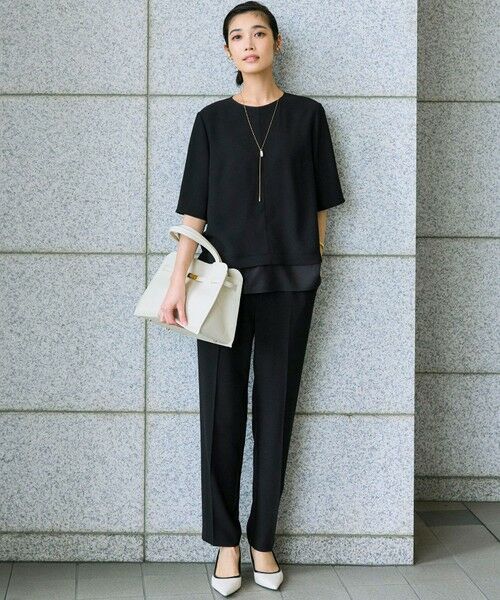 L size ONWARD(大きいサイズ) / エルサイズオンワード カットソー | 【新色追加/Oggi掲載】ストレッチジョーゼット シアーコンビ カットソー | 詳細16