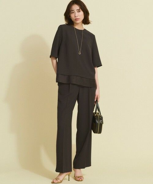 L size ONWARD(大きいサイズ) / エルサイズオンワード カットソー | 【新色追加/Oggi掲載】ストレッチジョーゼット シアーコンビ カットソー | 詳細28