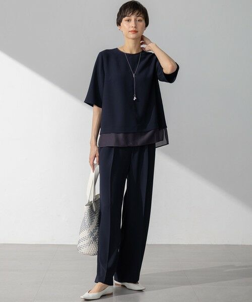 L size ONWARD(大きいサイズ) / エルサイズオンワード カットソー | 【吸水速乾/UVカット/接触冷感】ストレッチジョーゼット シアーコンビ カットソー | 詳細30