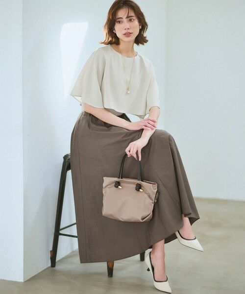 L size ONWARD(大きいサイズ) / エルサイズオンワード カットソー | 【新色追加】ストレッチジョーゼット  ケープデザイン カットソー | 詳細13