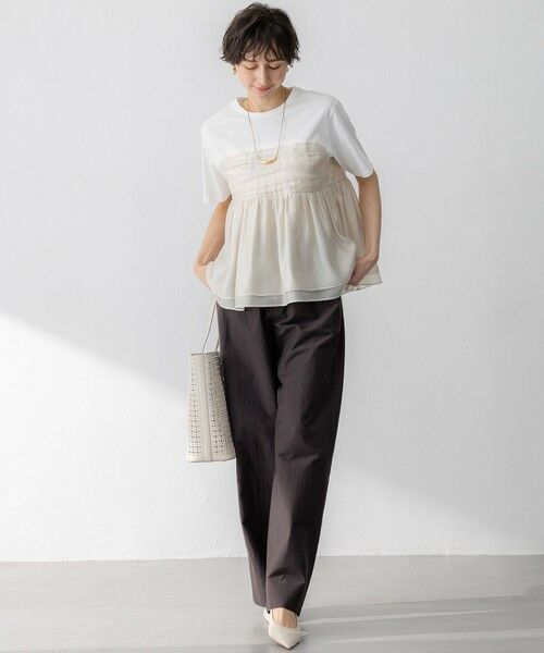 L size ONWARD(大きいサイズ) / エルサイズオンワード カットソー | 【WEB&一部店舗限定カラーあり】オーガンジービスチェコンビ カットソー | 詳細5