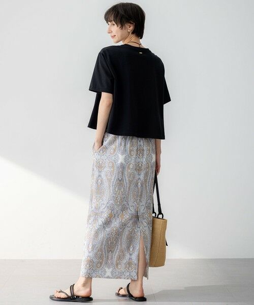 L size ONWARD(大きいサイズ) / エルサイズオンワード カットソー | 【GLOW6月号掲載/洗える】スビンギザコットン クロップド Tシャツ | 詳細5