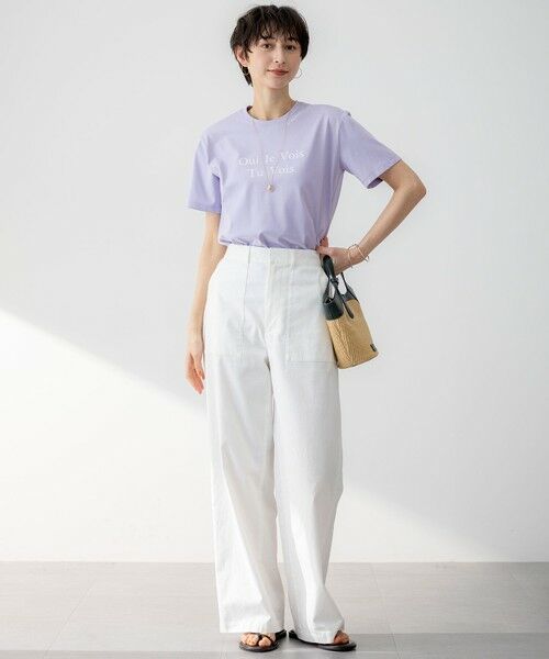 セール】 【洗える】カラーロゴ Tシャツ （カットソー）｜L size