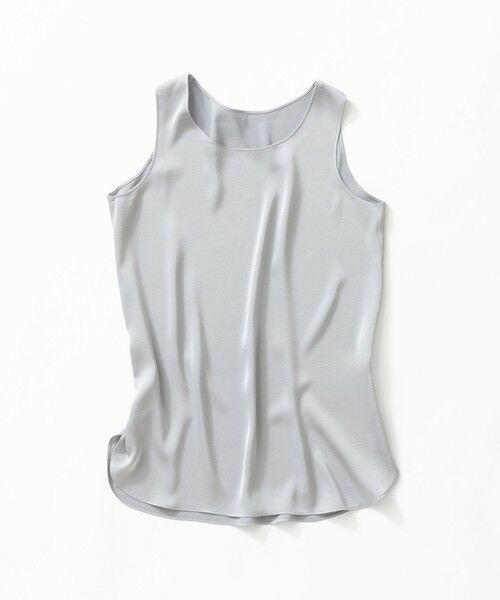 L size ONWARD(大きいサイズ) / エルサイズオンワード タンクトップ | 【新色追加/Oggi掲載】ミスティサテン タンクトップ（スカイブルー系）