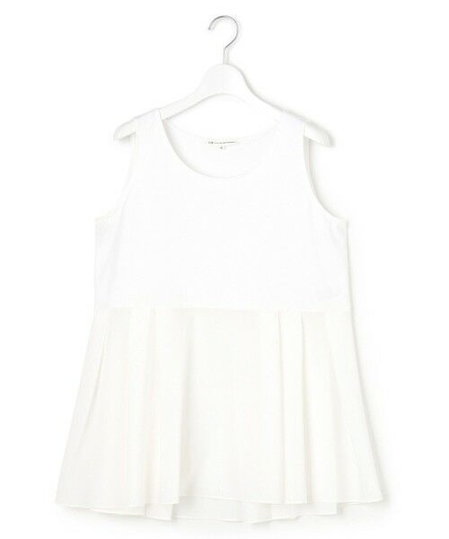 L size ONWARD(大きいサイズ) / エルサイズオンワード タンクトップ | 【洗える】ナチュラルコットンベア タフタコンビ タンクトップ | 詳細4