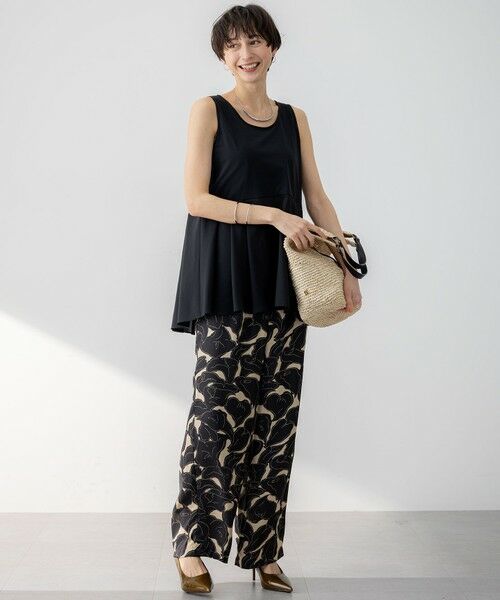 L size ONWARD(大きいサイズ) / エルサイズオンワード タンクトップ | 【洗える】ナチュラルコットンベア タフタコンビ タンクトップ | 詳細11