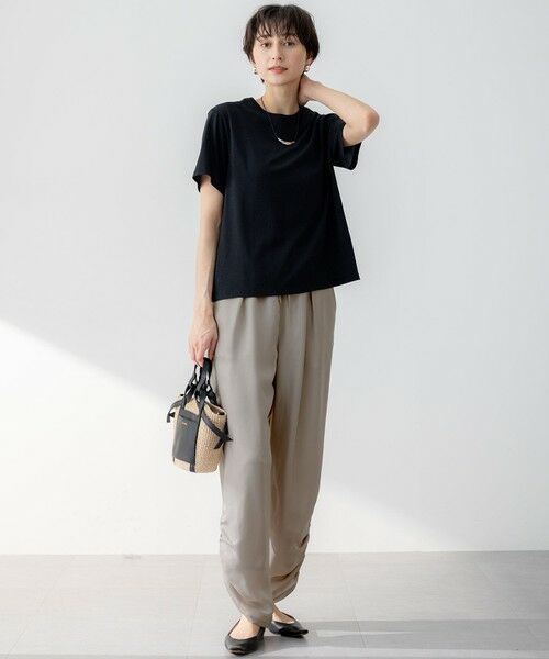 L size ONWARD(大きいサイズ) / エルサイズオンワード カットソー | 【洗える】ラメジャージ TEE | 詳細1