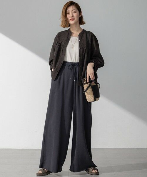 L size ONWARD(大きいサイズ) / エルサイズオンワード タンクトップ | 【洗える】シャイニーリブ タンクトップ | 詳細6