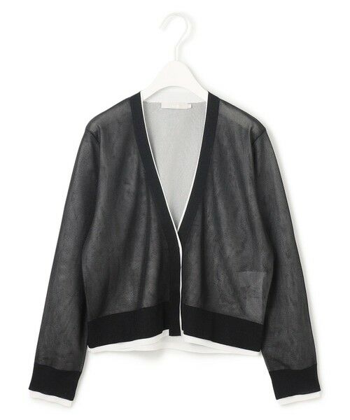 L size ONWARD(大きいサイズ) / エルサイズオンワード カーディガン・ボレロ | 【洗える】 シアーレイヤードカーディガン | 詳細4