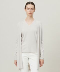 L size ONWARD(大きいサイズ) / エルサイズオンワード カーディガン・ボレロ | 【洗える】シンセティックハイゲージ ロングカーディガン