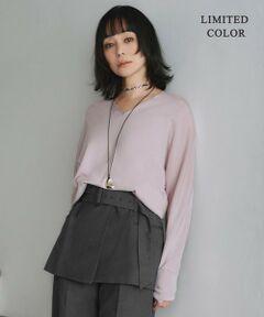 L size ONWARD(大きいサイズ) / エルサイズオンワード ニット・セーター | 【洗える】シンセティックハイゲージ Vネックニット