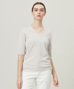 L size ONWARD(大きいサイズ) / エルサイズオンワード ニット・セーター | 【洗える】シンセティックハイゲージ 半袖ニット