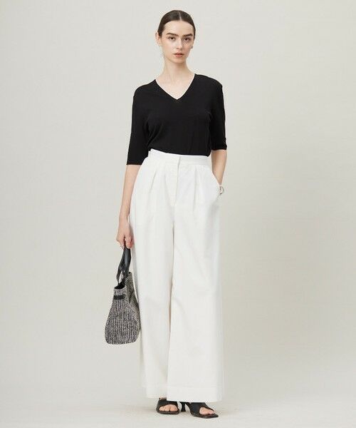 L size ONWARD(大きいサイズ) / エルサイズオンワード ニット・セーター | 【洗える】シンセティックハイゲージ 半袖ニット | 詳細1