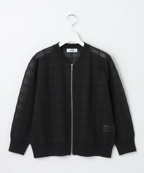 L size ONWARD(大きいサイズ) / エルサイズオンワード カーディガン・ボレロ | 【洗える】SHEER JACQUARD ニット ブルゾン | 詳細6