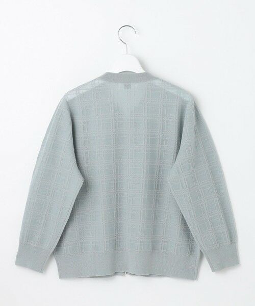 L size ONWARD(大きいサイズ) / エルサイズオンワード カーディガン・ボレロ | 【洗える】SHEER JACQUARD ニット ブルゾン | 詳細9