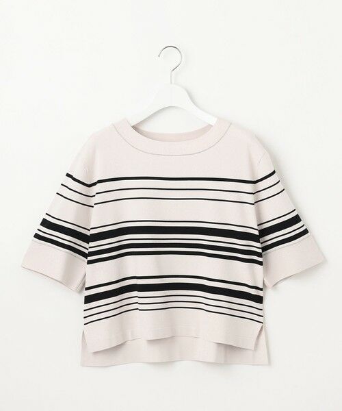 L size ONWARD(大きいサイズ) / エルサイズオンワード ニット・セーター | 【洗える】RAYON ELITE STRETCH ボーダー ニットT | 詳細4