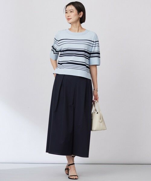 L size ONWARD(大きいサイズ) / エルサイズオンワード ニット・セーター | 【洗える】RAYON ELITE STRETCH ボーダー ニットT | 詳細12