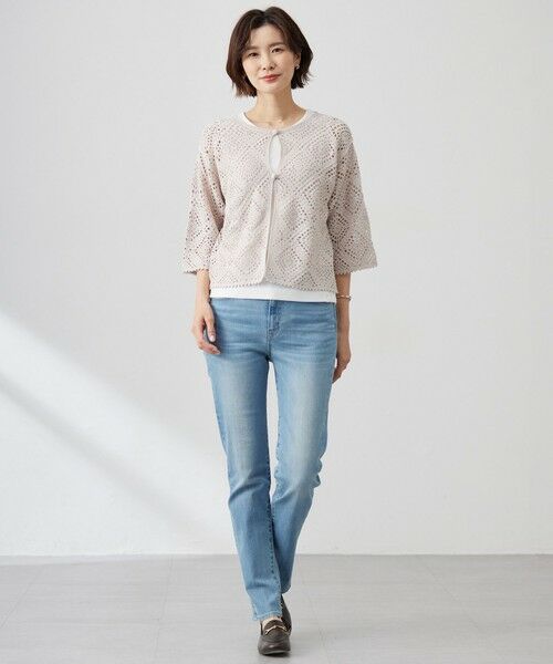 L size ONWARD(大きいサイズ) / エルサイズオンワード ニット・セーター | 【洗える】クロッシェ ニット | 詳細4