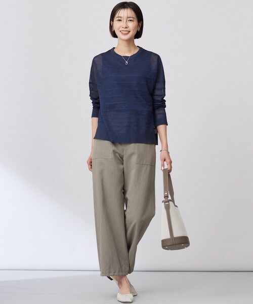 L size ONWARD(大きいサイズ) / エルサイズオンワード ニット・セーター | 【WEB限定・洗える】Vis/Peスパーク シアー ボーダー ニット | 詳細16