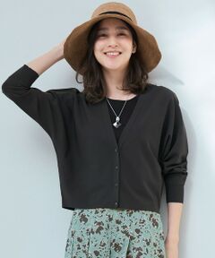 L size ONWARD(大きいサイズ) / エルサイズオンワード カーディガン・ボレロ | 【接触冷感・UVカット・洗える】クレープストレッチニット カーディガン