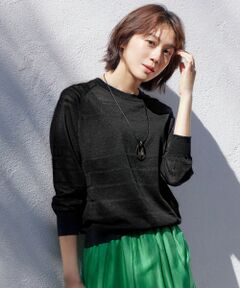 L size ONWARD(大きいサイズ) / エルサイズオンワード ニット・セーター | 【ワコールコラボ】【洗える】シアーボーダー ニット