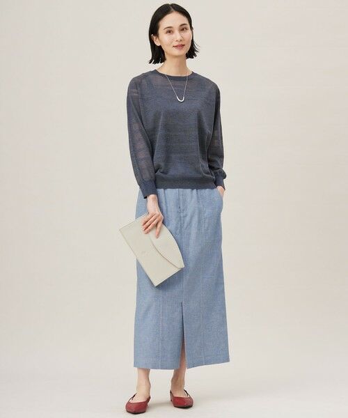 L size ONWARD(大きいサイズ) / エルサイズオンワード ニット・セーター | 【ワコールコラボ】【洗える】シアーボーダー ニット | 詳細15