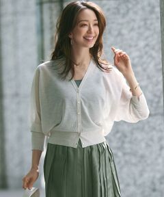 L size ONWARD(大きいサイズ) / エルサイズオンワード カーディガン・ボレロ | 【洗える】シャイニーシアー ドルマンスリーブ カーディガン