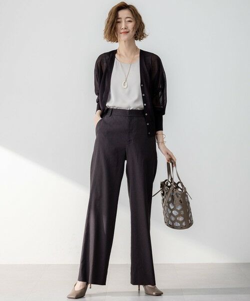 L size ONWARD(大きいサイズ) / エルサイズオンワード カーディガン・ボレロ | 【洗える】シャイニーシアー ドルマンスリーブ カーディガン | 詳細6