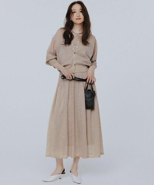 L size ONWARD(大きいサイズ) / エルサイズオンワード キャミソール・チューブトップ | 【洗える】シャイニーシアー ニット キャミソール | 詳細10