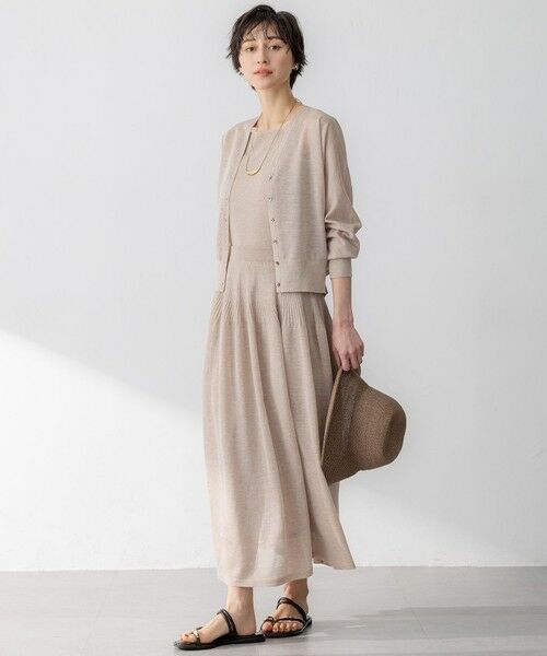 L size ONWARD(大きいサイズ) / エルサイズオンワード キャミソール・チューブトップ | 【洗える】シャイニーシアー ニット キャミソール | 詳細14