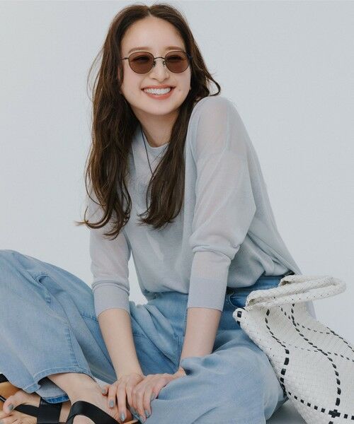 L size ONWARD(大きいサイズ) / エルサイズオンワード ニット・セーター | 【洗える】シャイニーシアー ボートネック ニット | 詳細10