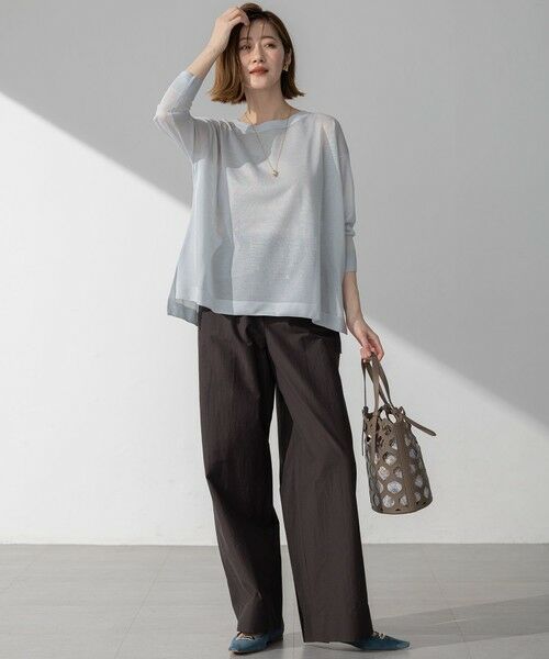 L size ONWARD(大きいサイズ) / エルサイズオンワード ニット・セーター | 【洗える】シャイニーシアー ボートネック ニット | 詳細12