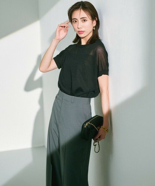 L size ONWARD(大きいサイズ) / エルサイズオンワード ニット・セーター | 【洗える】シャイニーシアー ドルマン ニット | 詳細4