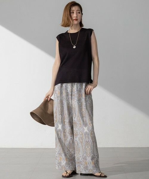 L size ONWARD(大きいサイズ) / エルサイズオンワード ニット・セーター | 【CanCam10月号掲載/新色追加】シャイニーシアー ノースリーブ ニット | 詳細7