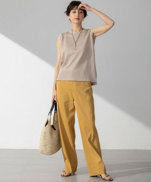 L size ONWARD(大きいサイズ) / エルサイズオンワード ニット・セーター | 【CanCam10月号掲載/新色追加】シャイニーシアー ノースリーブ ニット | 詳細9