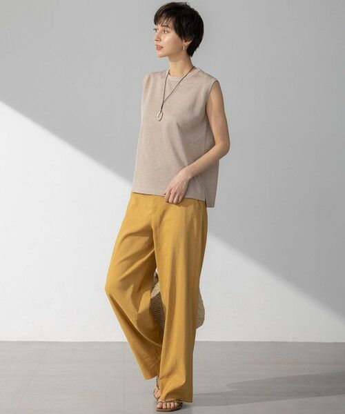 L size ONWARD(大きいサイズ) / エルサイズオンワード ニット・セーター | 【CanCam10月号掲載/新色追加】シャイニーシアー ノースリーブ ニット | 詳細10