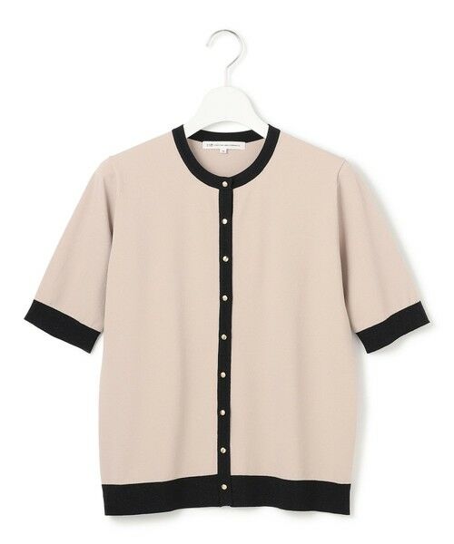 23区◆半袖カーディガン/40/レーヨン/BLK/KRWOSM0842 セール】 【洗える】レーヨンポリエステルストレッチ 半袖