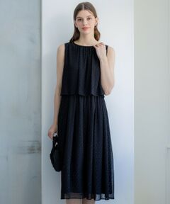 L size ONWARD(大きいサイズ) / エルサイズオンワード ドレス | 【APPLAUDIR】ドットシアークレープ ドレス