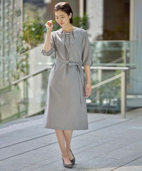 L size ONWARD(大きいサイズ) / エルサイズオンワード ロング・マキシ丈ワンピース | 【洗える・UV加工・吸水速乾】OXIJEWELストレッチ ワンピース | 詳細8